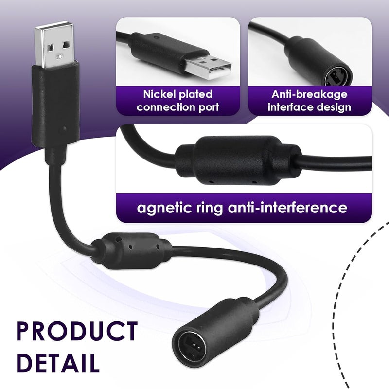 chaseroad USB Breakaway Cable for Xbox 360, Rocksmith Real Tone Cable, Xbox Controller Cord, Xbox USB Adapter, Guitar Hero Dongle , Compatible with Logitech G920 G923 G27 & Thrustmaster 458 Spider Racing Wheel - Image 5